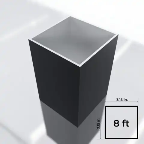 3.15x3.15 in. x 8 ft. LD Square Post (.080 Thk) - BL