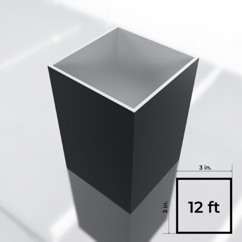 3x3 Post 12ft Black