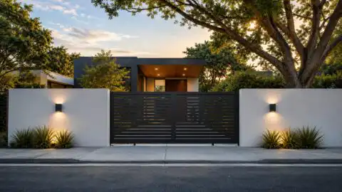 ALU 40 Horizontal GAP 38 Black 12X6 ft. Heav Duty Sliding Gate BL (Motorized)