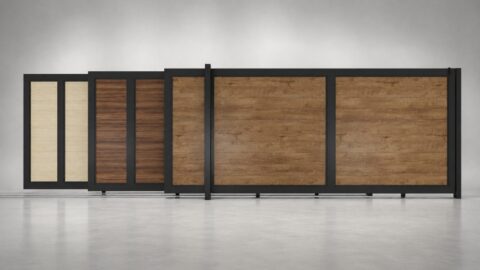 ALU 50 T&G Horizontal NO GAP Wood Grain 12x6 ft. Heavy Duty Sliding Gate WG Ipe