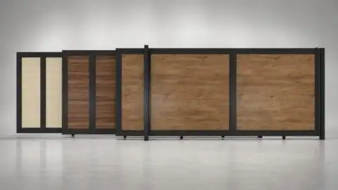 ALU 50 T&G Horizontal NO GAP Wood Grain 12x6 ft. Heavy Duty Sliding Gate WG Ipe