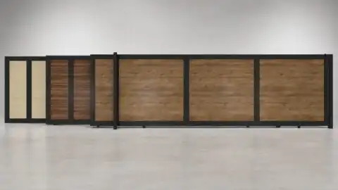 ALU 50 T&G Horizontal NO GAP Wood Grain 18x6 ft. Heavy Duty Sliding Gate WG Ipe