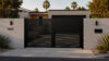 Alu 20 DIY 12x6 Pedestrian Gate wood like Black (Horizontal)