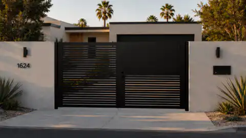 Alu 20 DIY 12x6 Pedestrian Gate wood like Black (Horizontal)