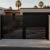 Alu 20 DIY 12x6 Pedestrian Gate wood like Black (Horizontal)
