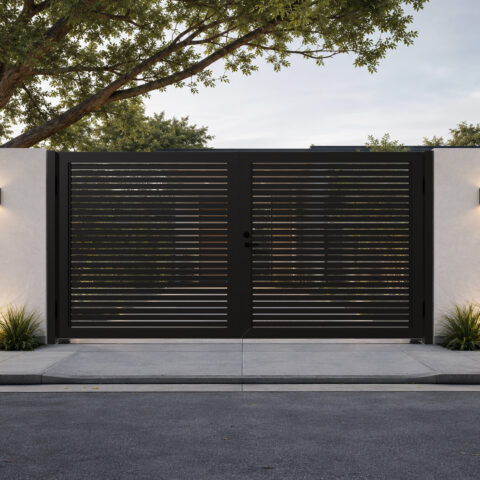 Alu 20 HD 12x6 Pedestrian Gate 3D Double Swing Black