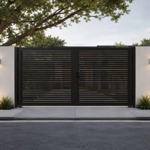 Alu 20 HD 12x6 Pedestrian Gate 3D Double Swing Black