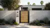 Alu 40 4x6 HD Pedestrian Gate 3D Single Swing SKP Wood like Ipe (Horizontal)