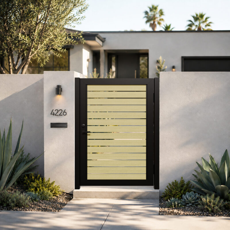 ALU 40 Woodgrain 4x6 ft. Heavy-Duty Pedestrian Gate Kit - Single Swing ...