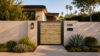 Alu 40 6x6 HD Pedestrian Gate 3D Single Swing SKP Wood like Ipe (Horizontal)