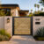 Alu 40 6x6 HD Pedestrian Gate 3D Single Swing SKP Wood like Ipe (Horizontal)