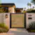 Alu 40 6x6 HD Pedestrian Gate 3D Single Swing SKP Wood like Ipe (Horizontal)
