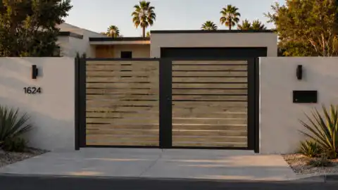 Alu 40 DIY 12x6 Pedestrian Gate wood like Woodgrain (Horizontal)