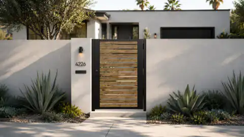 Alu 40 DIY Pedestrian Gate 4x6 ft Woodgrain (Horizontal)