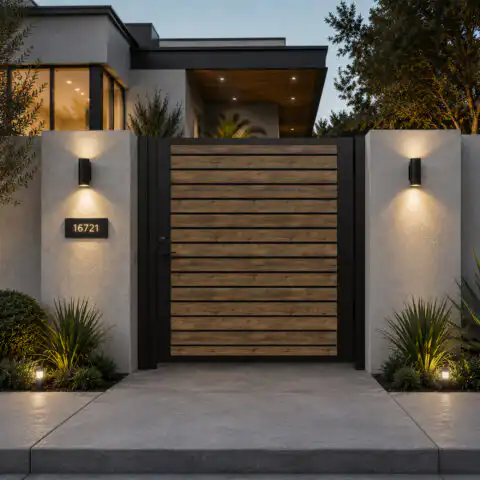 Alu 40 DIY Pedestrian Gate 6x6 ft Ipe (With Background)