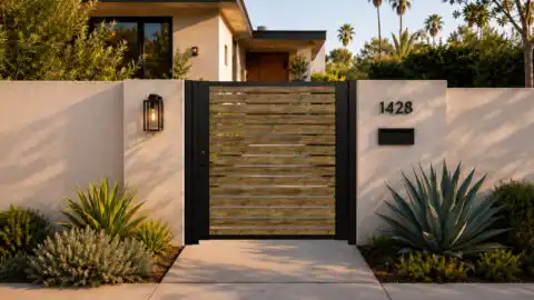 Alu 40 DIY Pedestrian Gate 6x6 ft Woodgrain (Horizontal)
