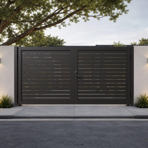 Alu 40 HD 12x6 Pedestrian Gate 3D Double Swing Black