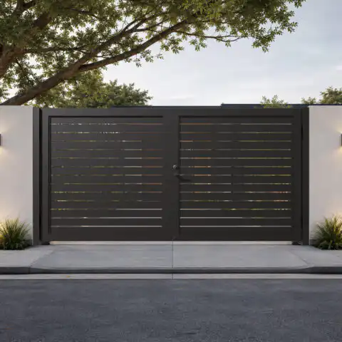 Alu 40 HD 12x6 Pedestrian Gate 3D Double Swing Black