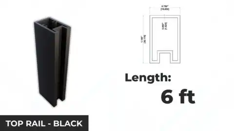 TOP RAIL BL 6ft