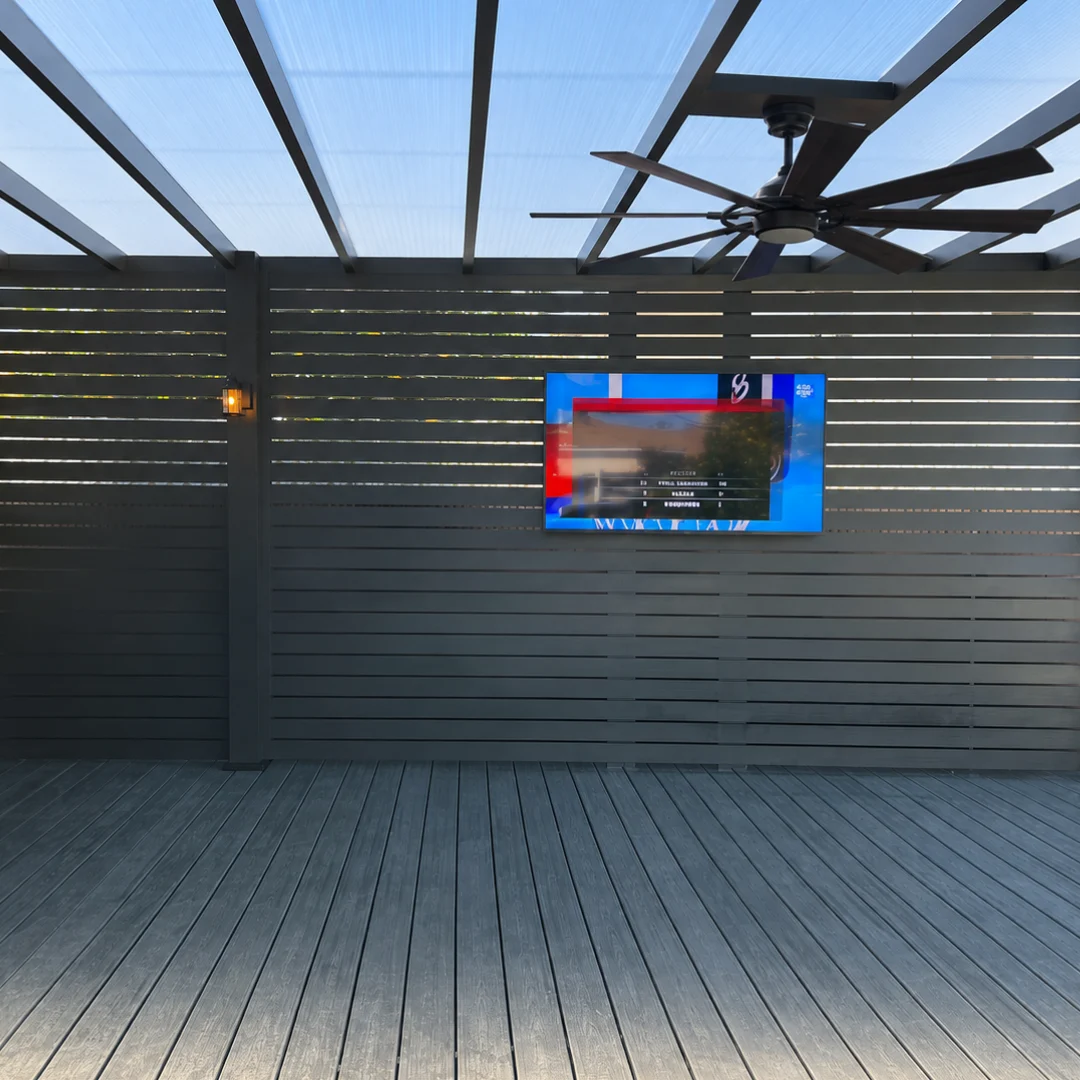 Architectural aluminum beam roof patio cover