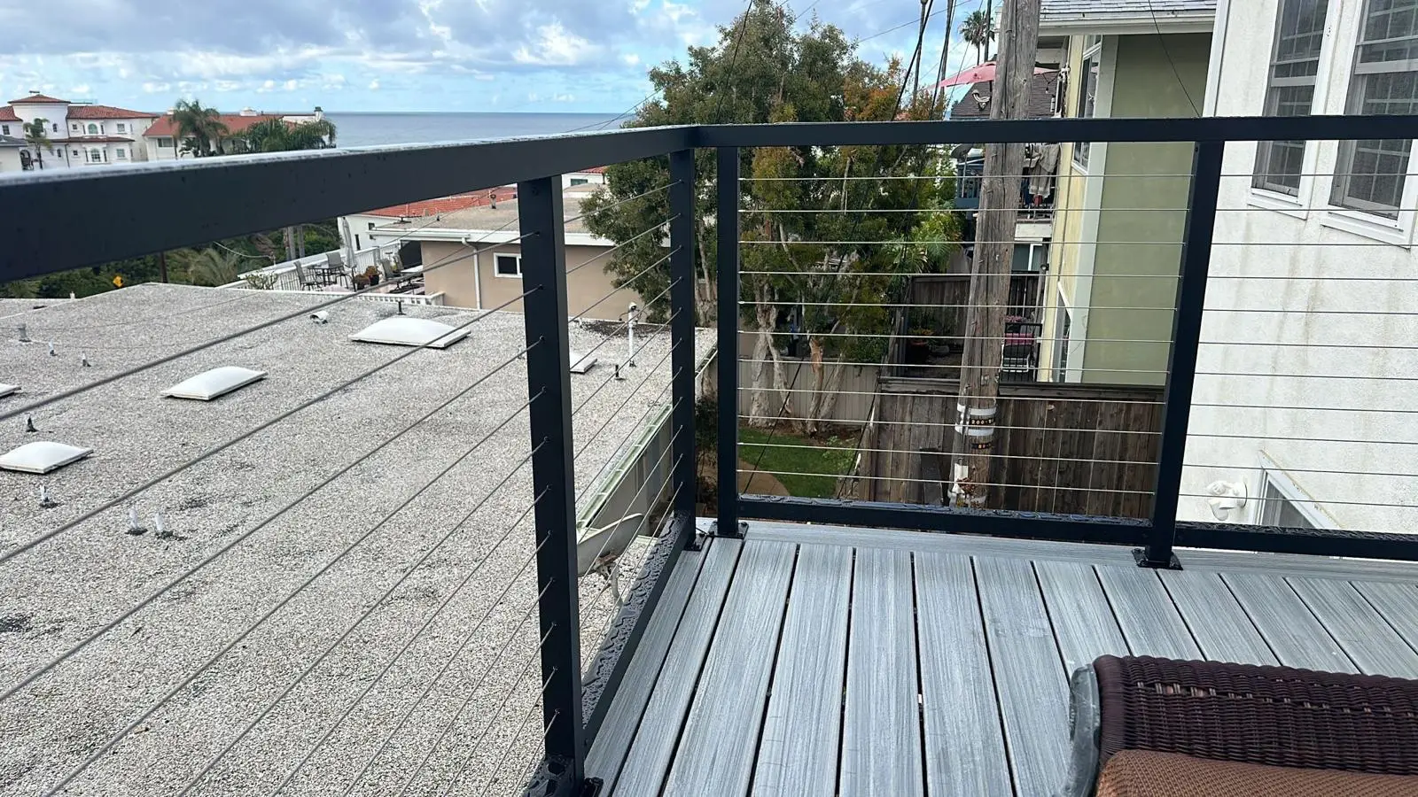 Modern cable railing detail
