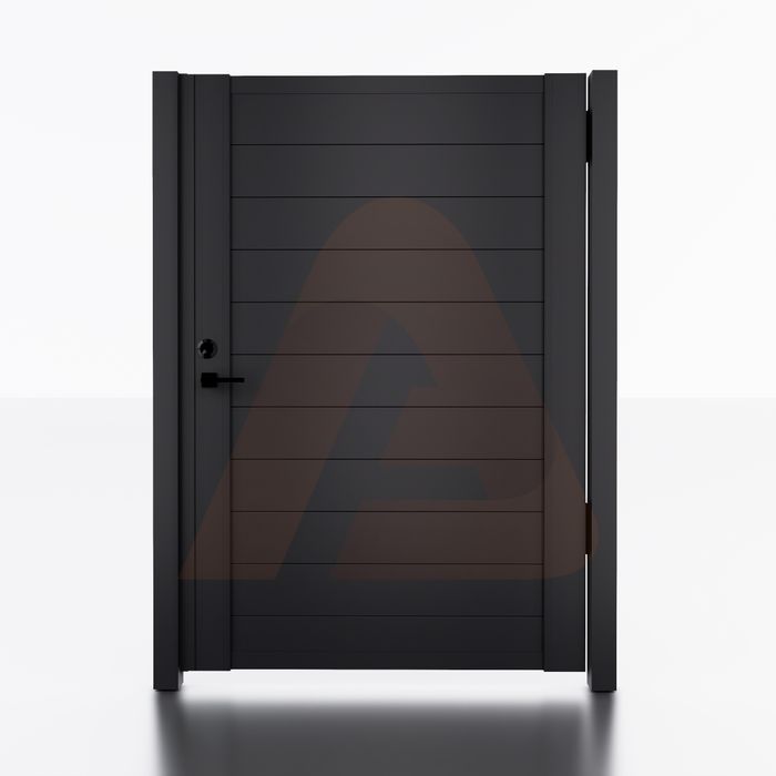 (Box) Alu 60 T&G 4x6 ft. DIY Pedestrian Gate Kit - Single swing - No Gap