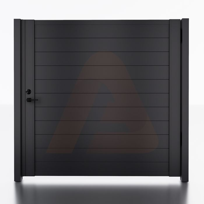 (Box) Alu 60 T&G 6x6 ft. DIY Pedestrian Gate Kit - Single swing - No Gap