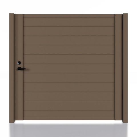 (Box) Alu 60 T&G 6x6 ft. DIY Pedestrian Gate Kit - Single swing - No Gap