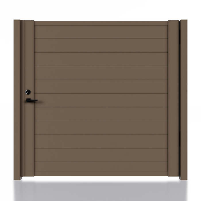 (Box) Alu 60 T&G 6x6 ft. DIY Pedestrian Gate Kit - Single swing - No Gap