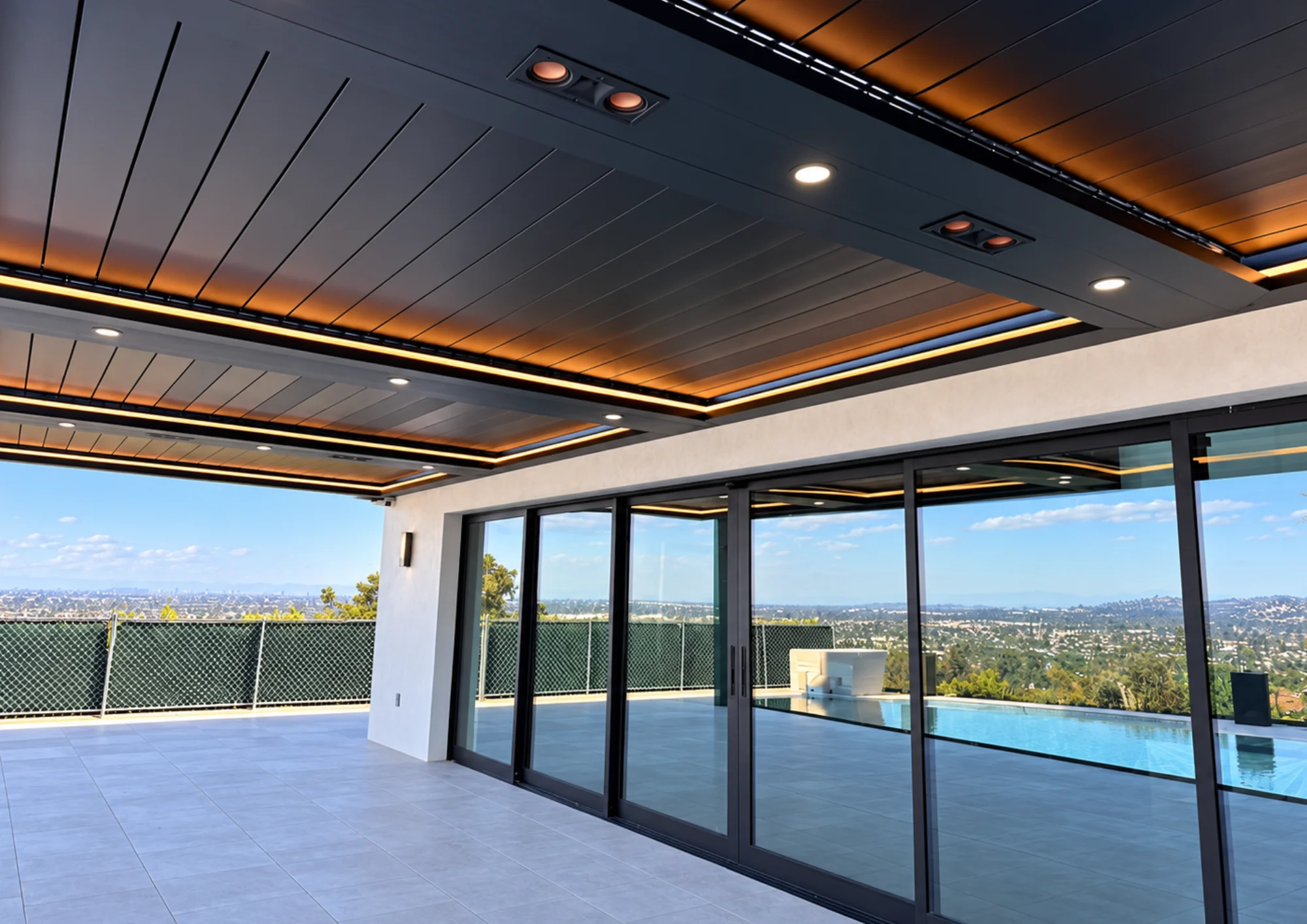 Aluglobus architectural automatic louver patio cover