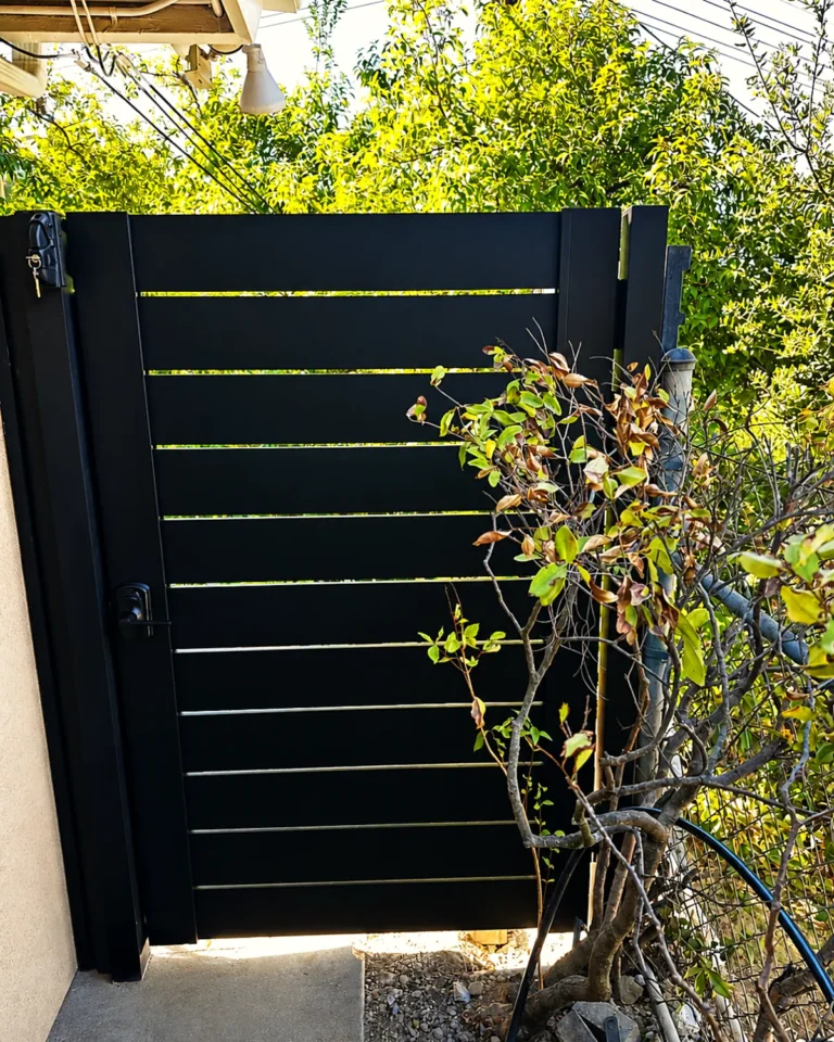 Gate and slat fence