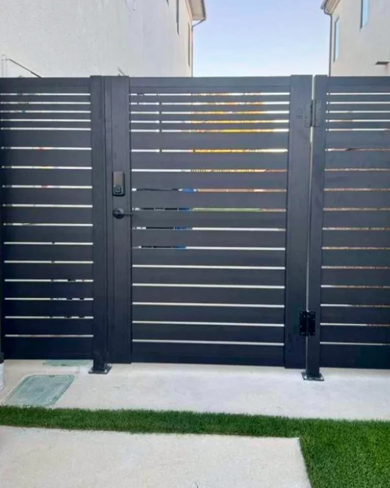 ALU40 black gate with matching ALU40 fence panels