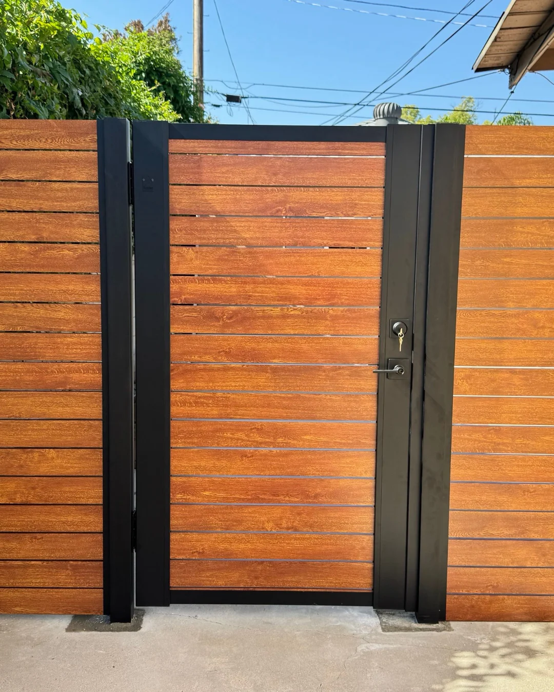 Woodgrain gate and fence