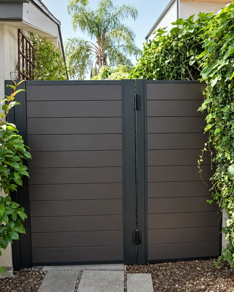 ALU60 T&G dark wood grain double gate