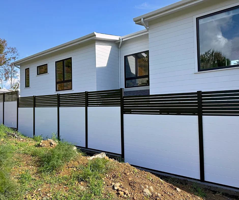 T&G fence on a slope