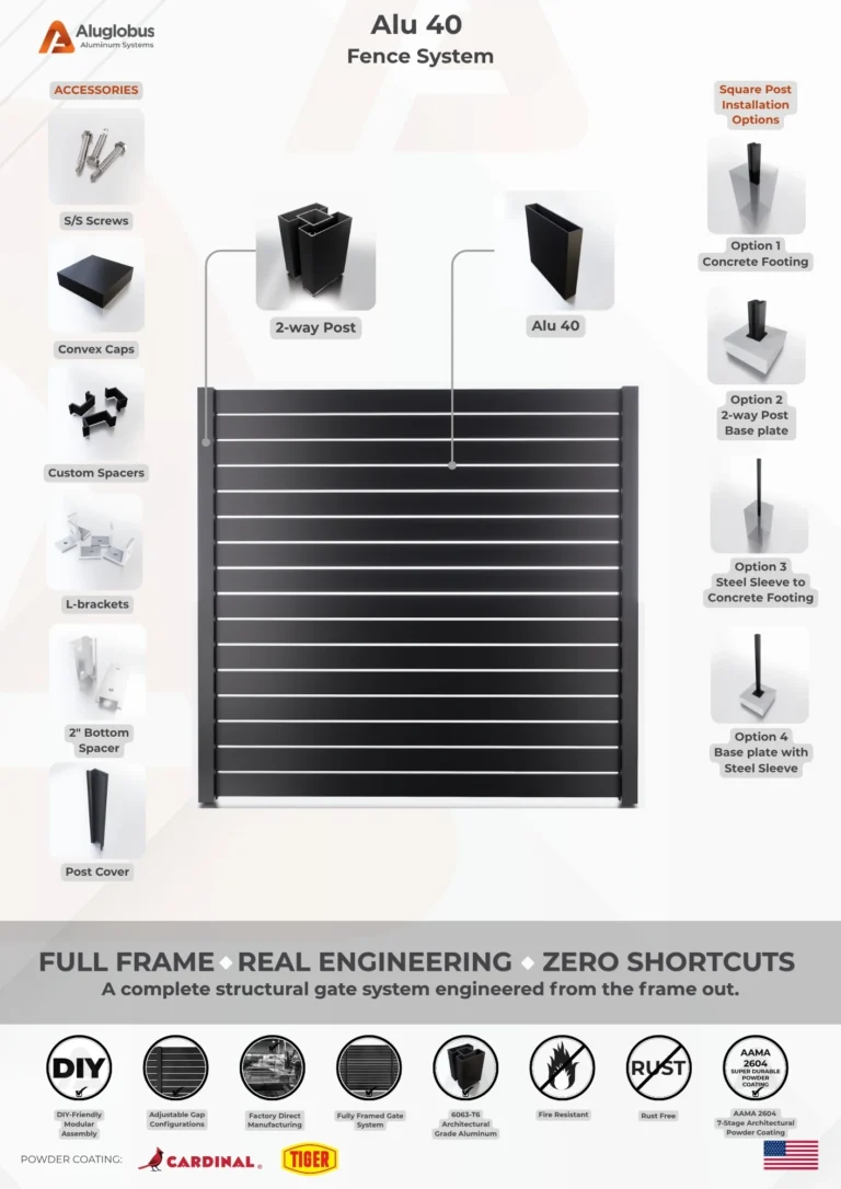 ALU40 fence system sheet