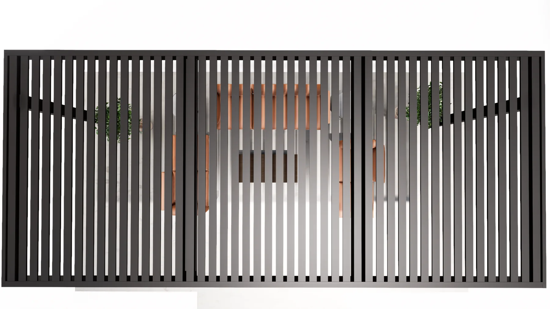 ALU FLOAT cantilever slat roof from above (Aluglobus 3D)