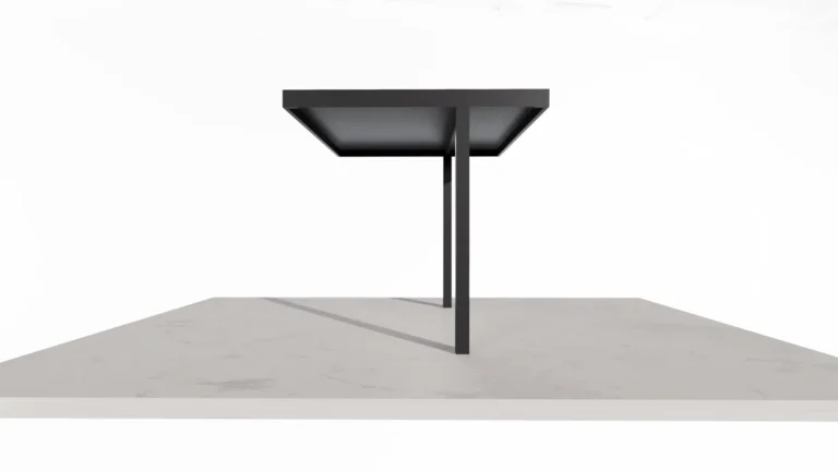 ALU FLOAT™ cantilever automatic louver roof, side elevation