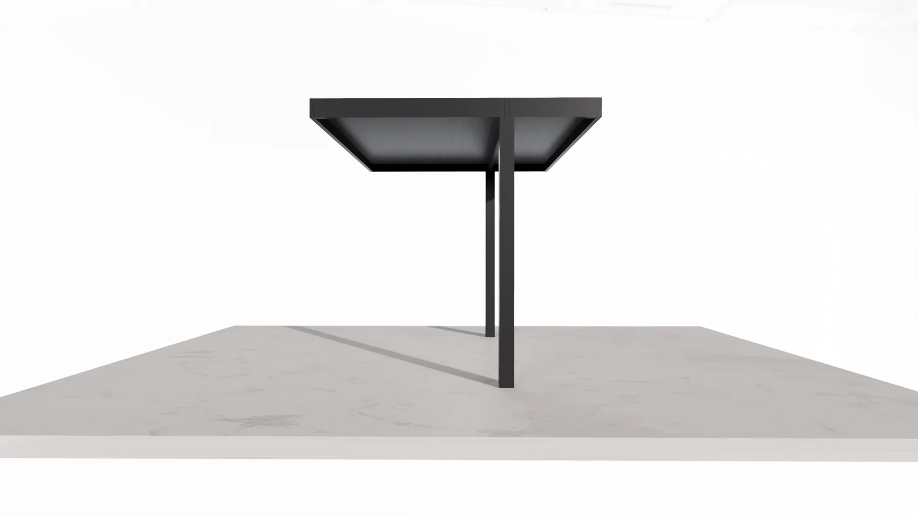 ALU FLOAT cantilever automatic louver roof, side elevation