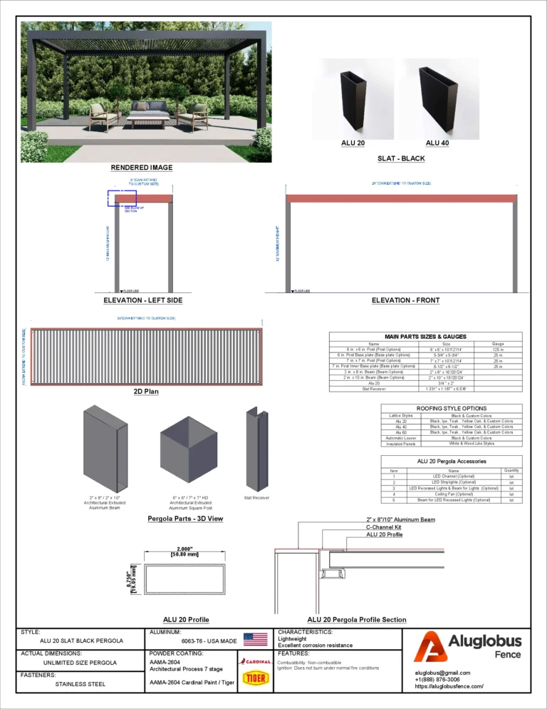 ALU20 slat pergola