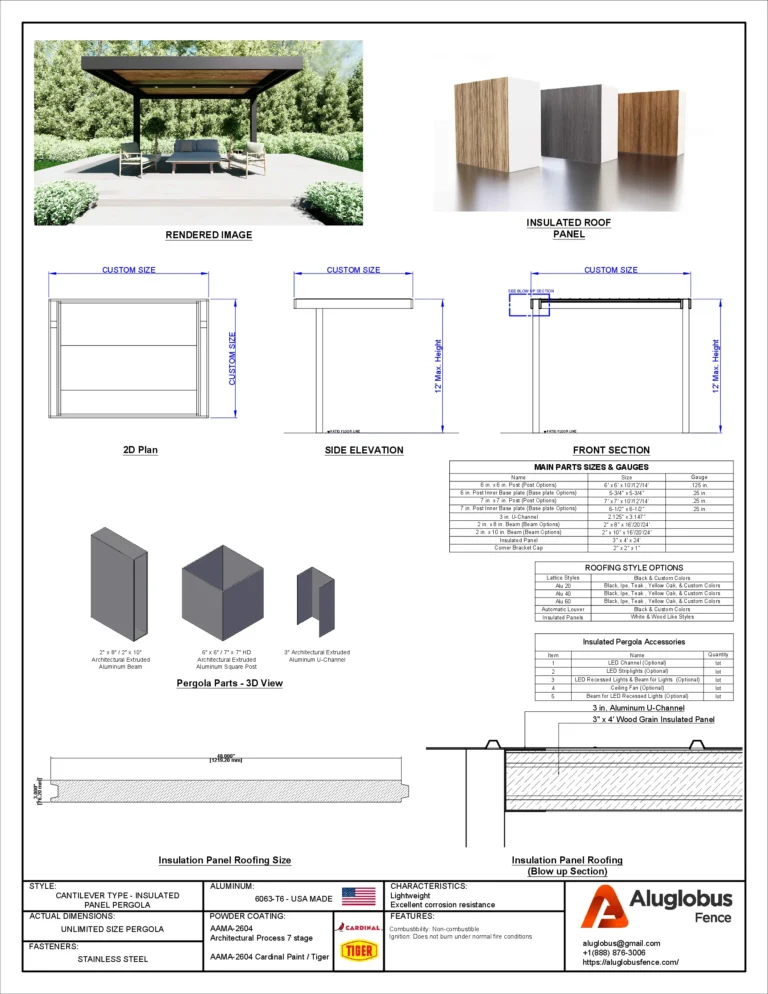 Cantilever insulated patio cover