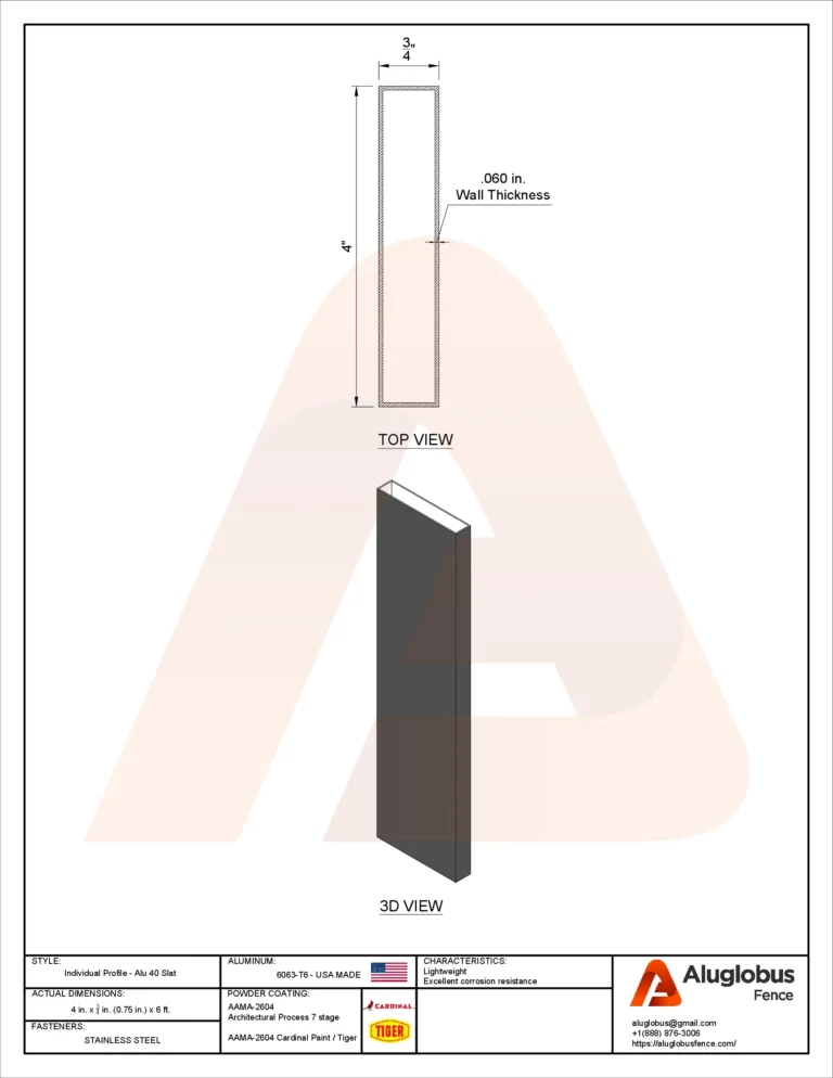 ALU40 slat profile drawing
