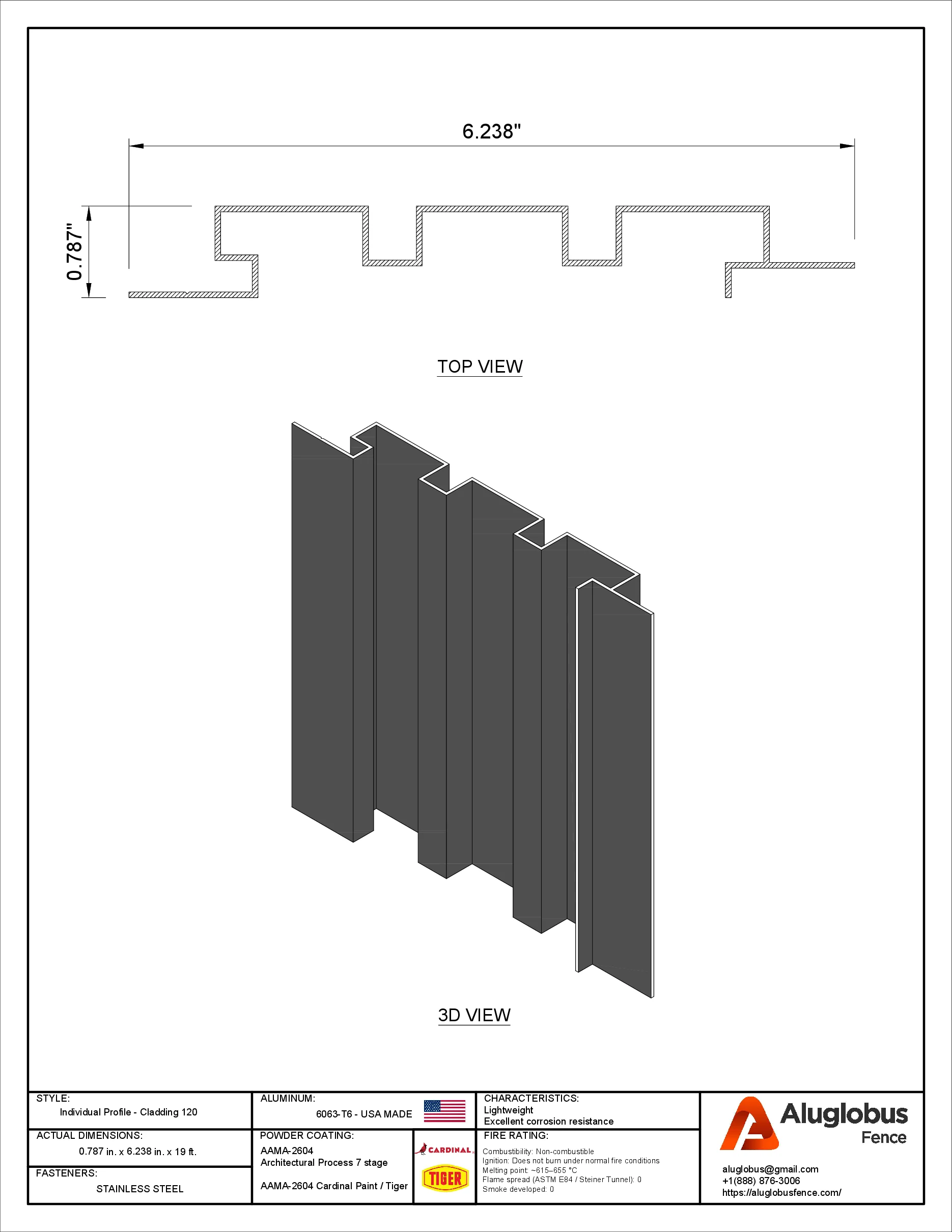 CLAD120 cladding profile