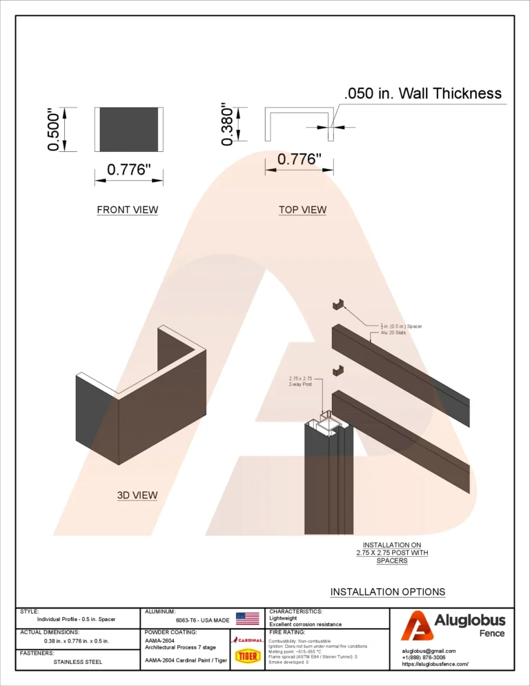 1/2″ spacer profile