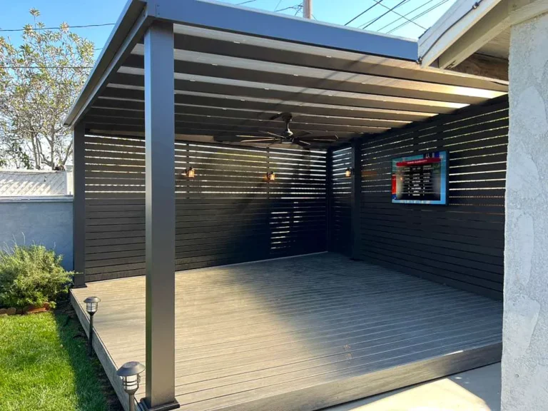 Aluglobus aluminum beam roof patio cover