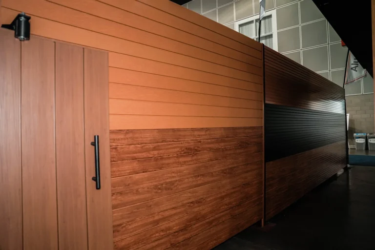 Woodgrain cladding with a matching door