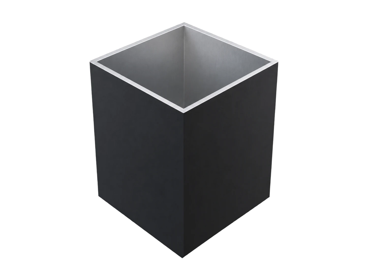 Charcoal aluminum square structural post with exposed hollow profile