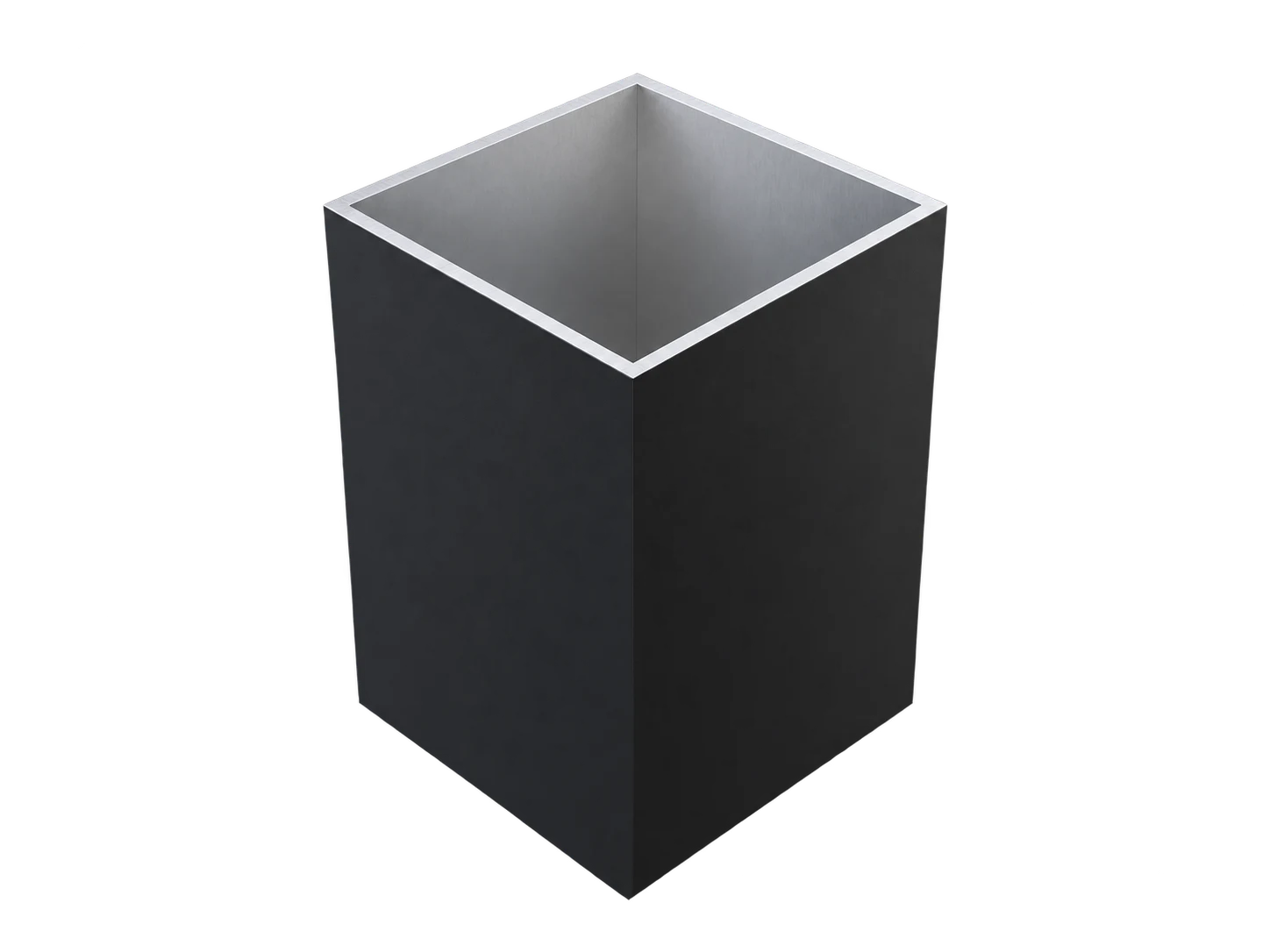Charcoal aluminum square post profile illustration for the 7-inch post option