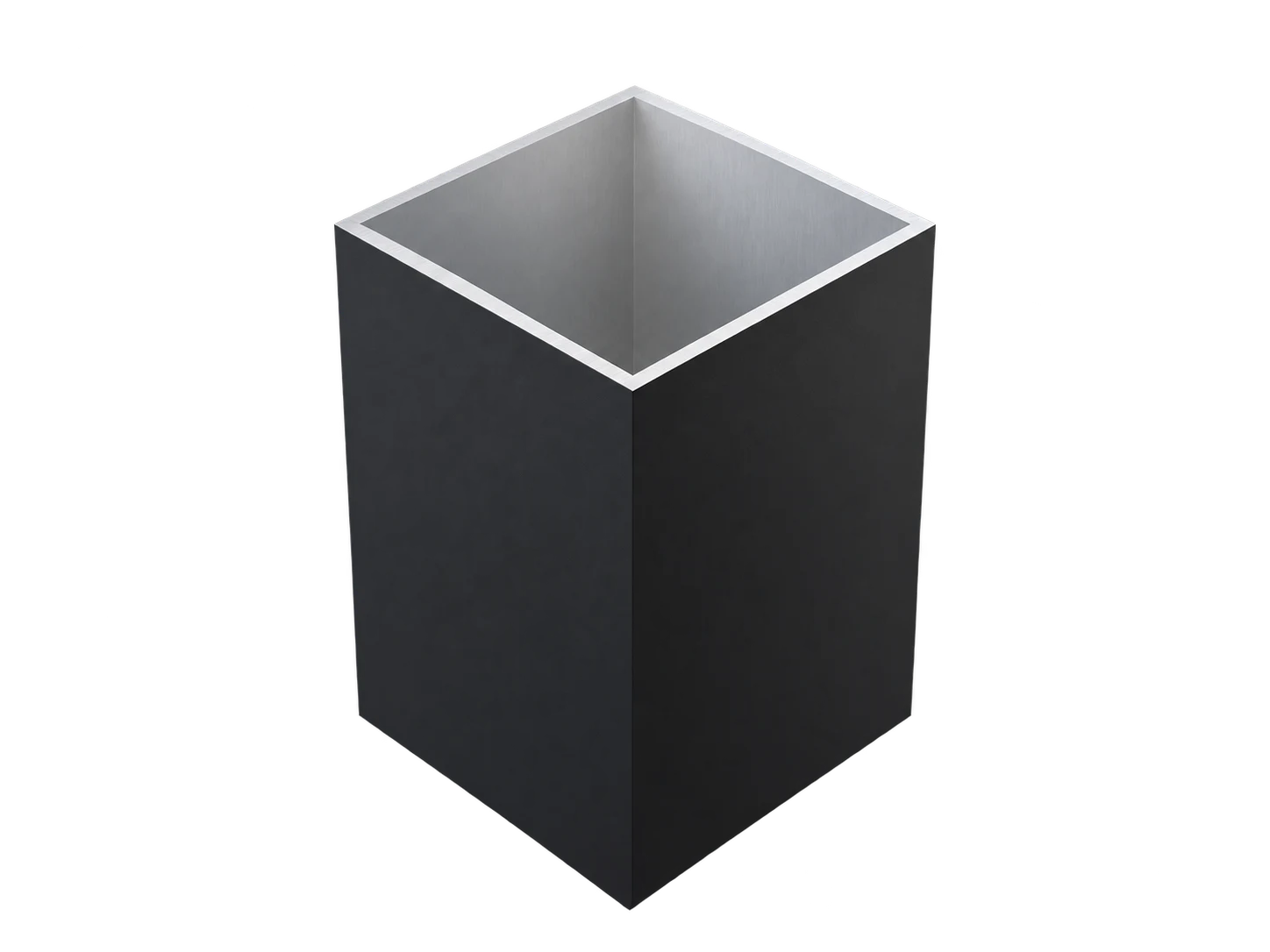 Charcoal aluminum square post profile illustration for the 6-inch post option