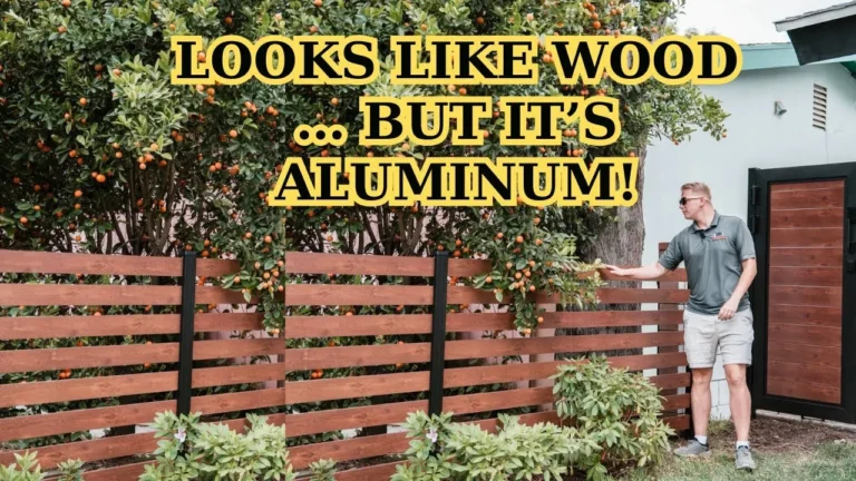 Wood-look aluminum fence and gate installation